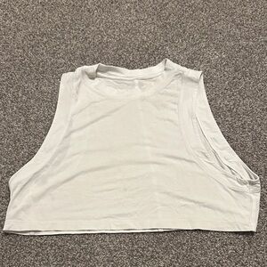 Lululemon Cropped Womens White Workout Tank Size 2